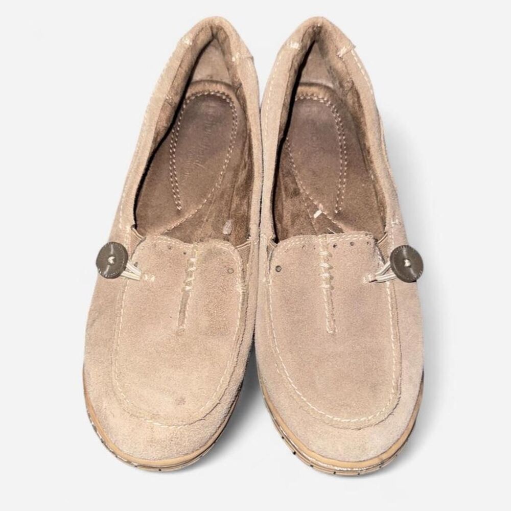 Naturalizer Beige Suede Slip On Loafers, size 6